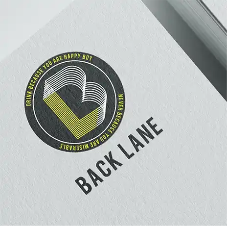 brand identity design logo mockup with circular emblem and text