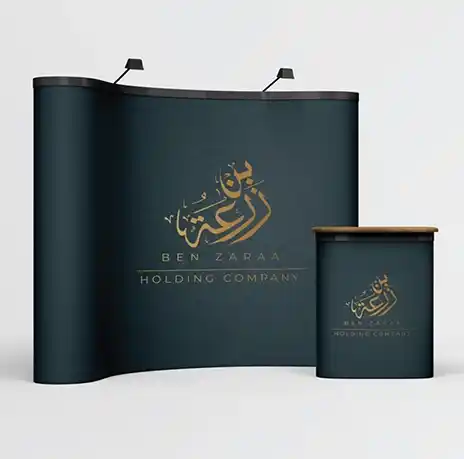 brand logo mockup for exhibition stall graphic design